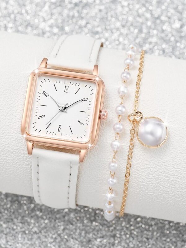 Montre Blanc Carré