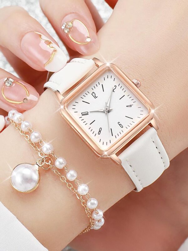Montre Blanc Carré