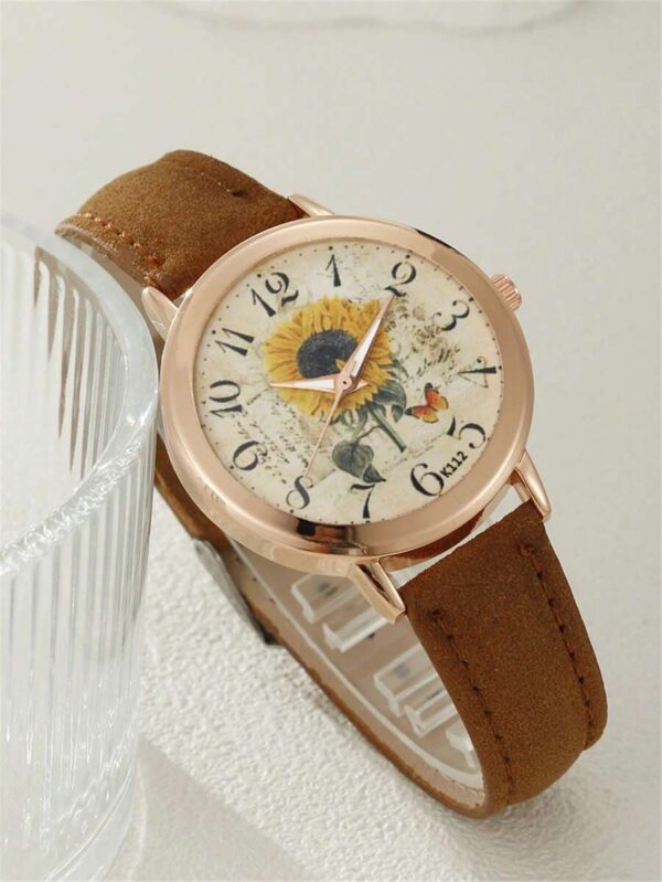 Montre Beige/Marron avec Bracelet