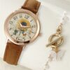 Montre Beige/Marron avec Bracelet