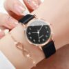 Montre Noir avec Bracelet infini