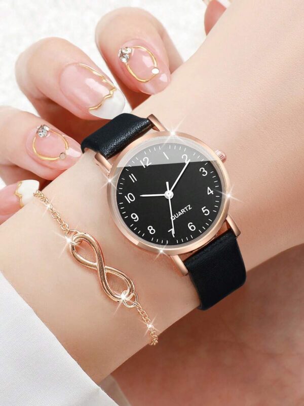 Montre Noir avec Bracelet infini