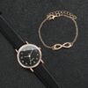 Montre Noir avec Bracelet infini