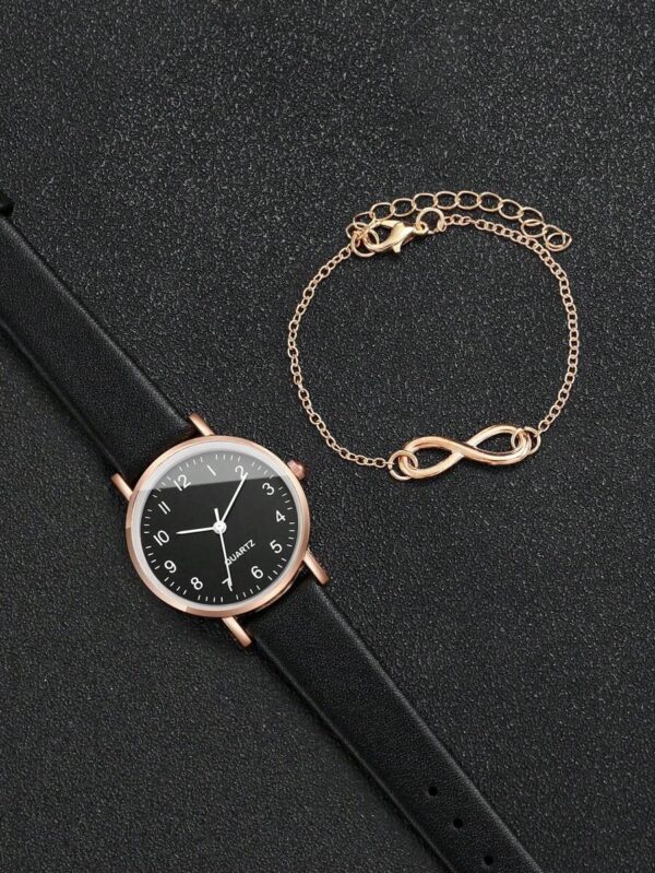 Montre Noir avec Bracelet infini