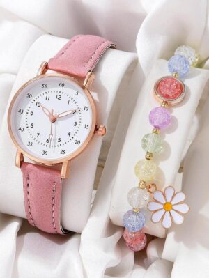 Montre Rose avec Bracelet