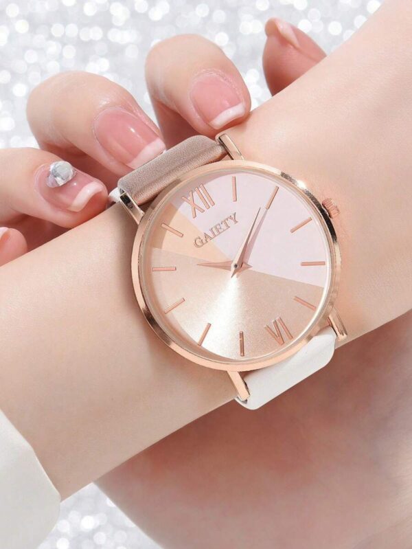 Montre Bicolore Beige/Blanc