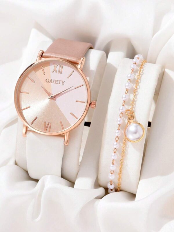 Montre Bicolore Beige/Blanc