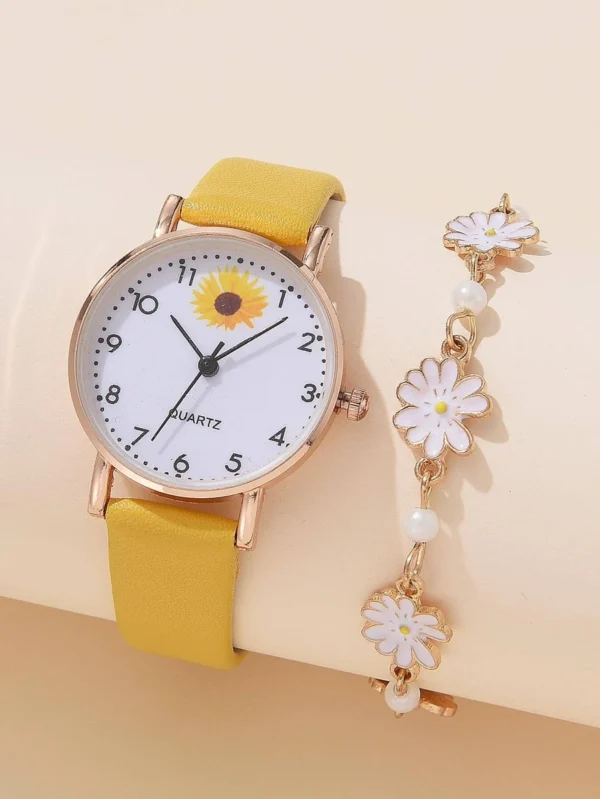 Montre Jaune Avec Bracelet