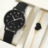 Montre Noir Avec Bracelet