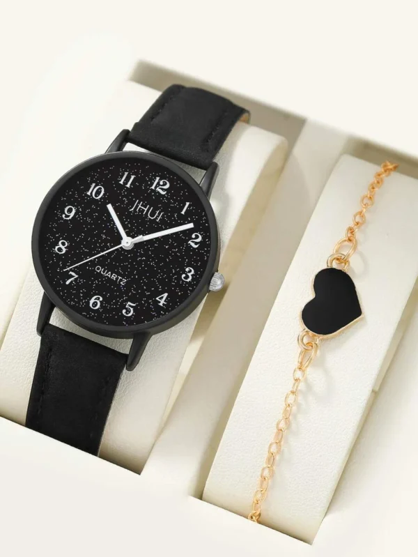 Montre Noir Avec Bracelet