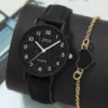 Montre Noir Avec Bracelet