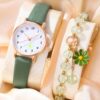 Montre Verte avec Bracelet Fleurie