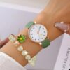 Montre Verte avec Bracelet Fleurie