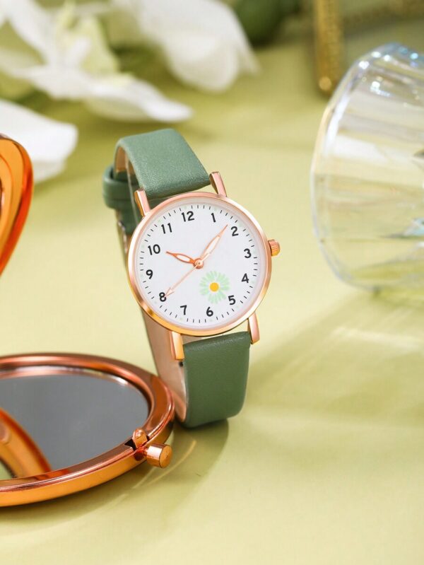 Montre Verte avec Bracelet Fleurie