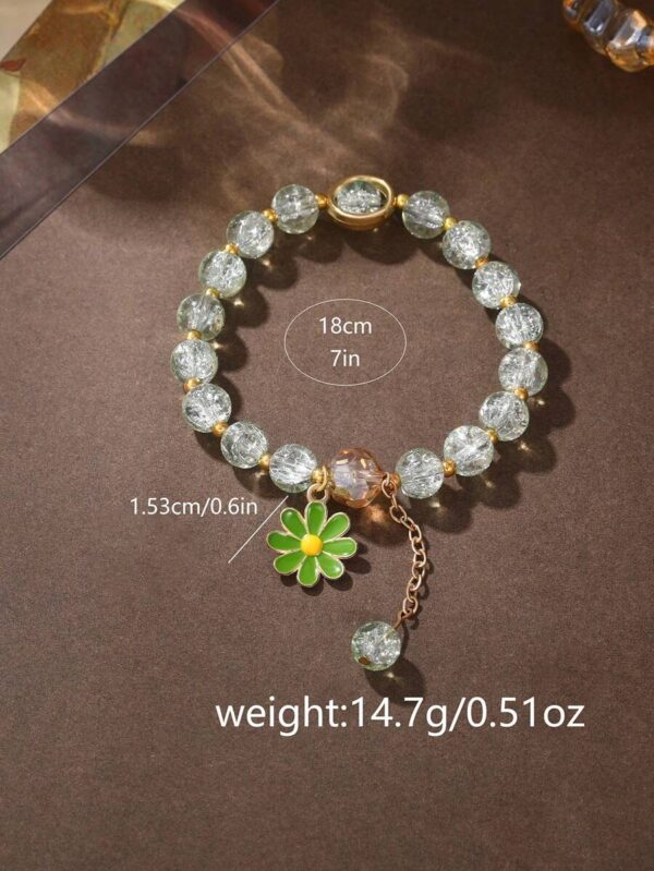 Montre Verte avec Bracelet Fleurie