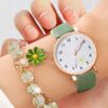 Montre Verte avec Bracelet Fleurie