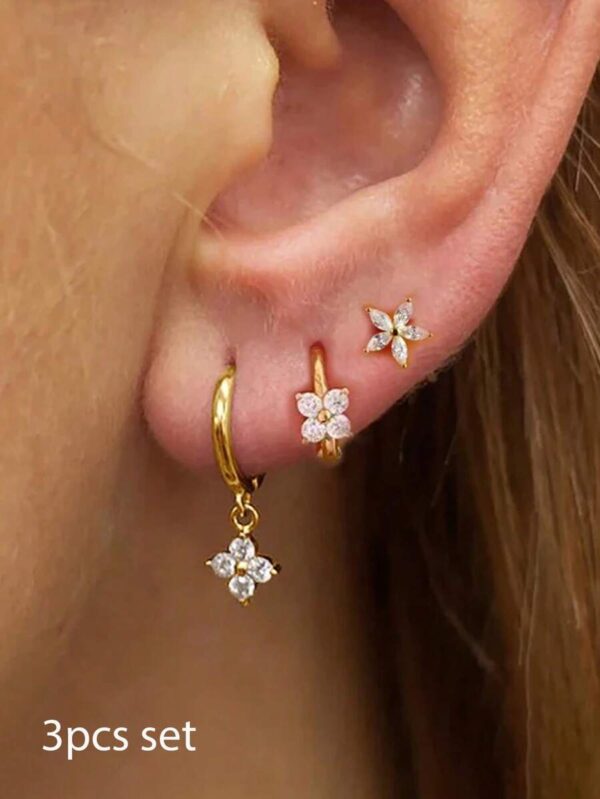 Boucles d'oreilles série 3en1