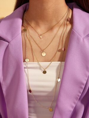 Collier multicouche doré
