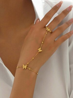 Bracelet chaîne de doigt papillon