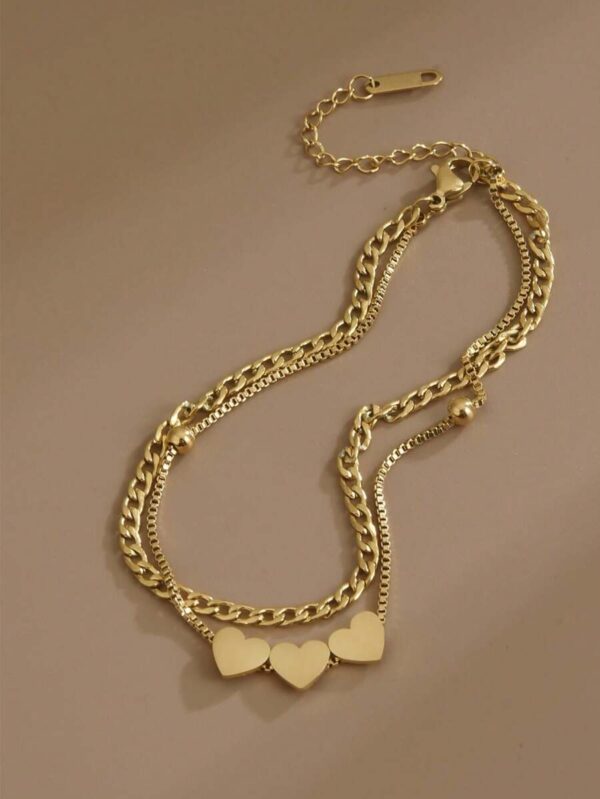 Bracelet de cheville 3 cœurs