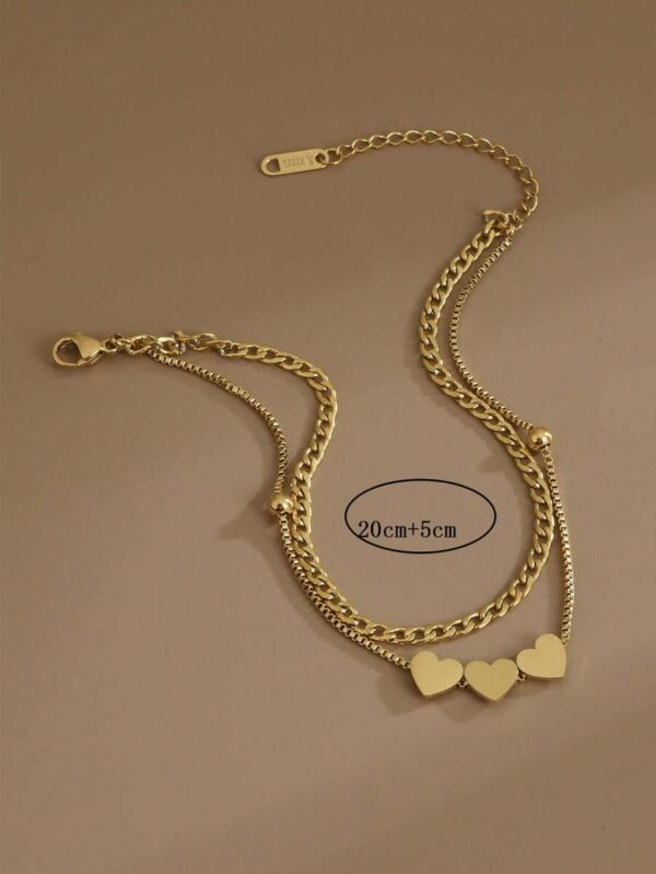 Bracelet de cheville 3 cœurs