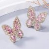 Boucle d'oreille Papillon Rose
