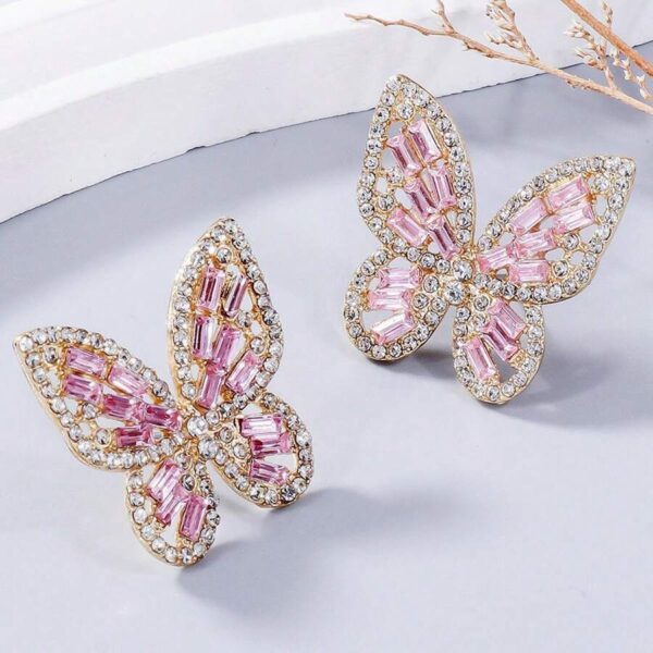 Boucle d'oreille Papillon Rose