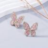 Boucle d'oreille Papillon Rose