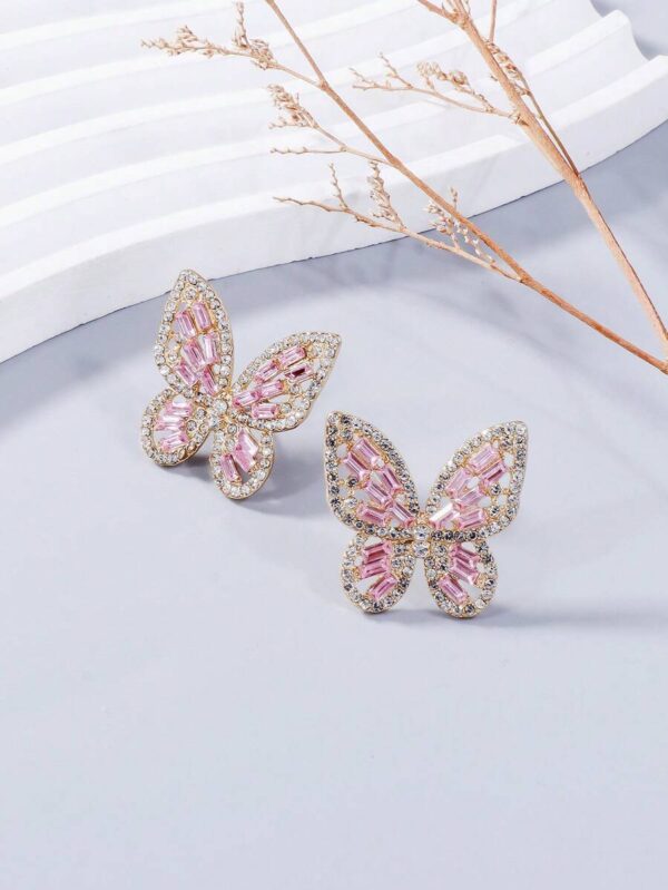 Boucle d'oreille Papillon Rose