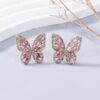 Boucle d'oreille Papillon Rose