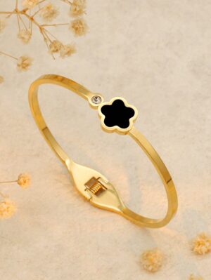 Bracelet fleur Noir