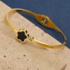 Bracelet fleur Noir