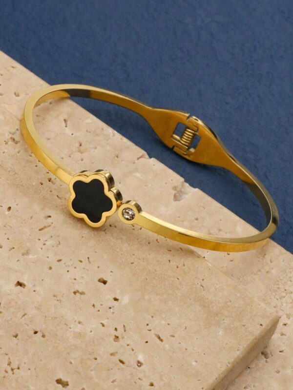 Bracelet fleur Noir