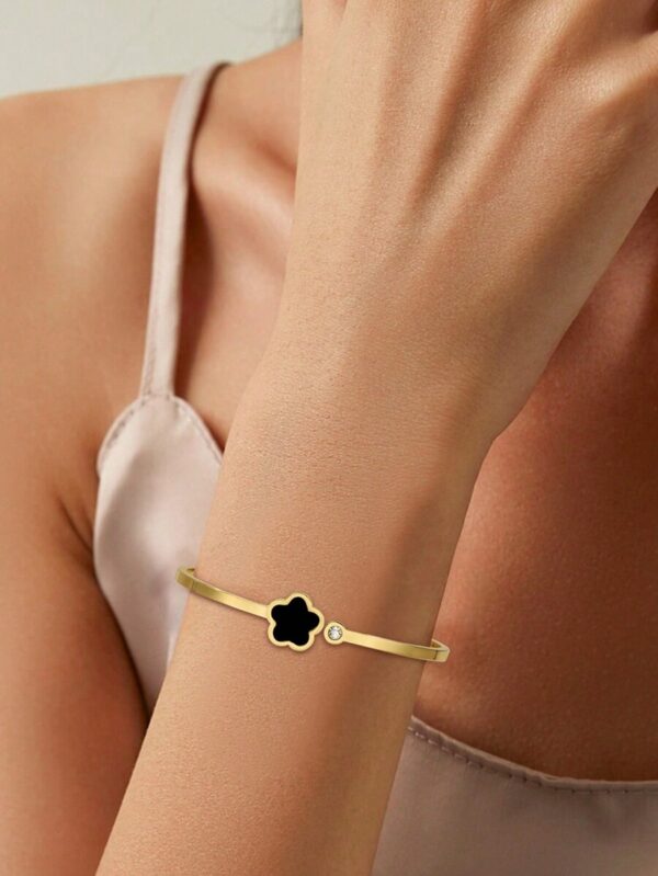 Bracelet fleur Noir