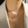 Collier papillon en cristal